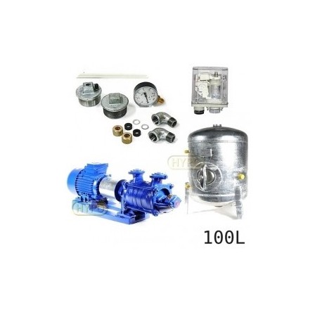Zestaw pompa SKA3,03 230V HYDRO-VACUUM zbiornik 100l ocynkowany + osprzęt SKA3.03