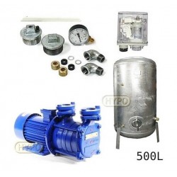 Zestaw pompa SM4,02 230V HYDRO-VACUUM zbiornik 500l ocynkowany + osprzęt SM4.02