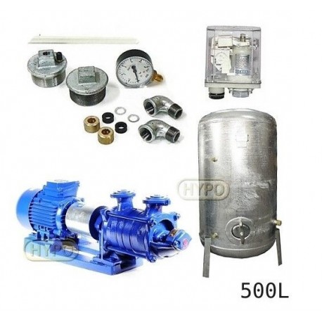 Zestaw pompa SKA3,02 400V HYDRO-VACUUM zbiornik 500l ocynkowany + osprzęt SKA3.02