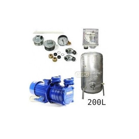 Zestaw pompa SM4,02 230V HYDRO-VACUUM zbiornik 200l ocynkowany + osprzęt SM4.02