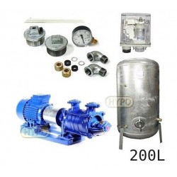 Zestaw pompa SKA3,02 230V HYDRO-VACUUM zbiornik 200l ocynkowany + osprzęt SKA3.02