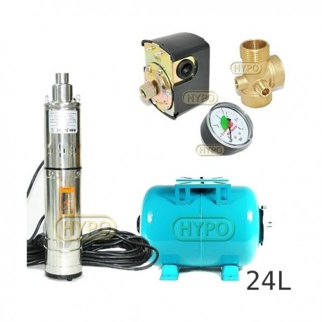Zestaw pompa 3,5SCR1,8-50-0,5 230V IBO zbiornik 24L poziomy