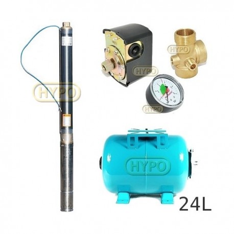 Zestaw pompa 3ti27 230V IBO zbiornik 24L poziomy