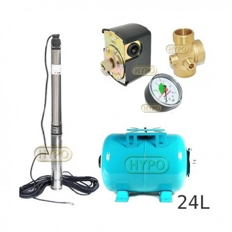 Zestaw pompa 3,5SCM2/18 230V IBO zbiornik 24L poziomy