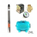 Zestaw pompa 4SDm6-12 230V IBO zbiornik 24L poziomy