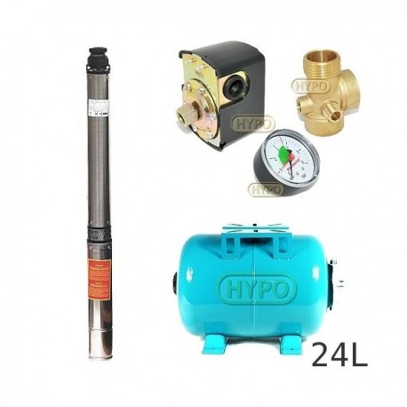 Zestaw pompa 4SD6-10 400V IBO zbiornik 24L poziomy