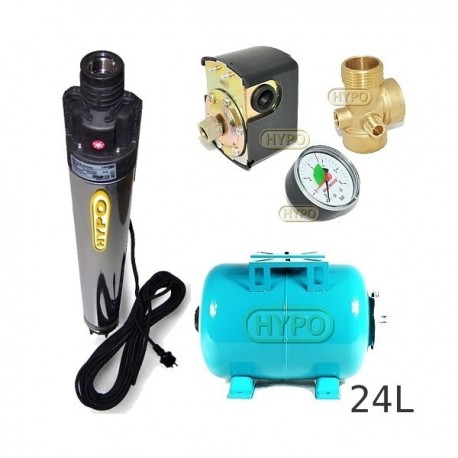 Zestaw pompa BHP LEADER 230V zbiornik OMNIGENA 24L poziomy