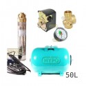 Zestaw pompa 4SKM200 230V IBO zbiornik 50l poziomy