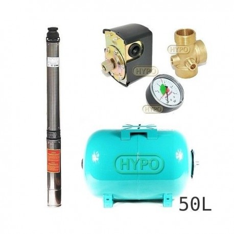 Zestaw pompa 4SDm6-12 230V IBO zbiornik 50L poziomy