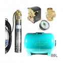 Zestaw pompa 4SKM150 230V IBO zbiornik 80l poziomy