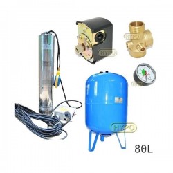 Zestaw pompa OMNITECH1100 230V OMNIGENA zbiornik AQUA-SYSTEM 80L pionowy