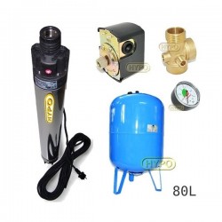 Zestaw pompa BHP LEADER 230V zbiornik AQUA-SYSTEM 80L pionowy