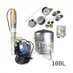 Zestaw pompa 3SKM100 IBO 230V zbiornik ocynkowany HYDRO-VACUUM 100L pionowy