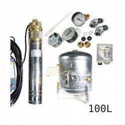 Zestaw pompa 4SKM150 230V IBO zbiornik ocynkowany HYDRO-VACUUM 100L pionowy