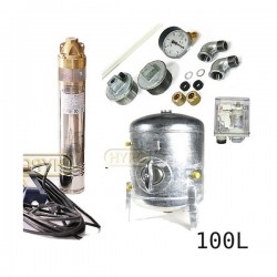 Zestaw pompa 4SKM200 230V IBO zbiornik ocynkowany HYDRO-VACUUM 100L pionowy