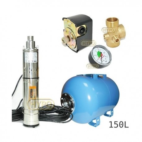 Zestaw pompa 3,5SCR1,8-50-0,5 230V IBO zbiornik 150L poziomy