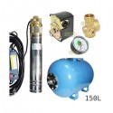 Zestaw pompa 4SKM100 IBO 230V zbiornik 150L poziomy