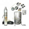 Zestaw pompa 3,5SCR1,8-50-0,5 230V IBO zbiornik ocynkowany HYDRO-VACUUM 150L pionowy