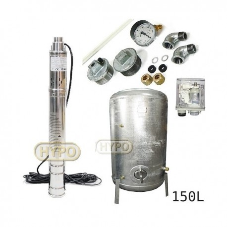 Zestaw pompa 3SQIBO0,55 IBO 230V zbiornik ocynkowany HYDRO-VACUUM 150L pionowy