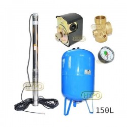 Zestaw pompa 3,5SC3/19 230V OMNIGENA zbiornik AQUA-SYSTEM 150L pionowy 3,5SC3-19