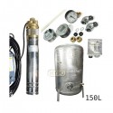 Zestaw pompa 4SKM150 230V IBO zbiornik ocynkowany HYDRO-VACUUM 150L pionowy