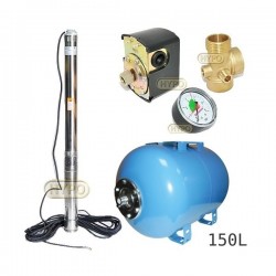 Zestaw pompa 3,5SC3/21 400V OMNIGENA zbiornik AQUA-SYSTEM 150L poziomy 3,5SC3-21