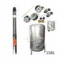 Zestaw pompa 4SDm3-14 230V IBO zbiornik ocynkowany HYDRO-VACUUM 150L pionowy