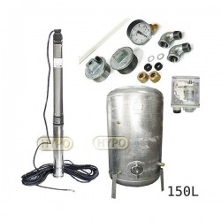 Zestaw pompa 3,5SCM3/18 230V IBO zbiornik ocynkowany HYDRO-VACUUM 150L pionowy