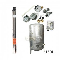 Zestaw pompa 4SDm3-18 230V IBO zbiornik ocynkowany HYDRO-VACUUM 150L pionowy