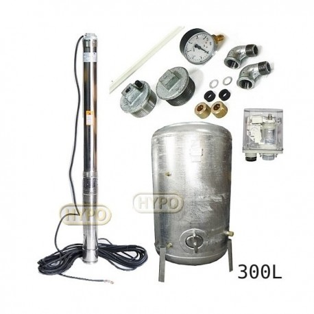 Zestaw pompa 3,5SC3/19 230V OMNIGENA zbiornik ocynkowany HYDRO-VACUUM 300L pionowy 3,5SC3-19