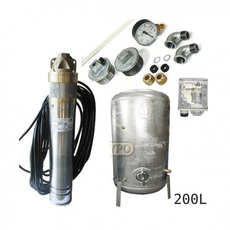 Zestaw pompa SKT100 400V OMNIGENA zbiornik ocynkowany HYDRO-VACUUM 200L pionowy