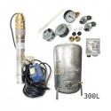 Zestaw pompa 3SKM100 IBO 230V zbiornik ocynkowany HYDRO-VACUUM 300L pionowy