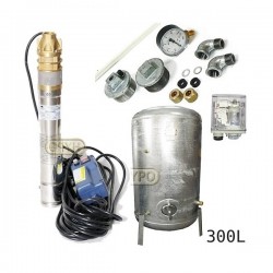 Zestaw pompa 3SKM100 230V OMNIGENA zbiornik ocynkowany HYDRO-VACUUM 300L pionowy