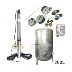 Zestaw pompa 3,5SCM2/14 230V IBO zbiornik ocynkowany HYDRO-VACUUM 200L pionowy