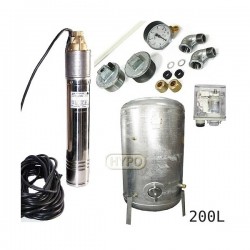 Zestaw pompa SKT200 400V OMNIGENA zbiornik ocynkowany HYDRO-VACUUM 200L pionowy