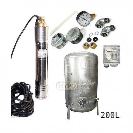 Zestaw pompa SKT200 400V OMNIGENA zbiornik ocynkowany HYDRO-VACUUM 200L pionowy