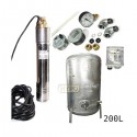 Zestaw pompa SKT200 400V OMNIGENA zbiornik ocynkowany HYDRO-VACUUM 200L pionowy