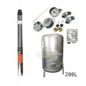 Zestaw pompa 4SD3-14 400V IBO zbiornik ocynkowany HYDRO-VACUUM 200L pionowy