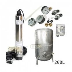 Zestaw pompa OMNITRON5000 230V OMNIGENA zbiornik ocynkowany HYDRO-VACUUM 200L pionowy