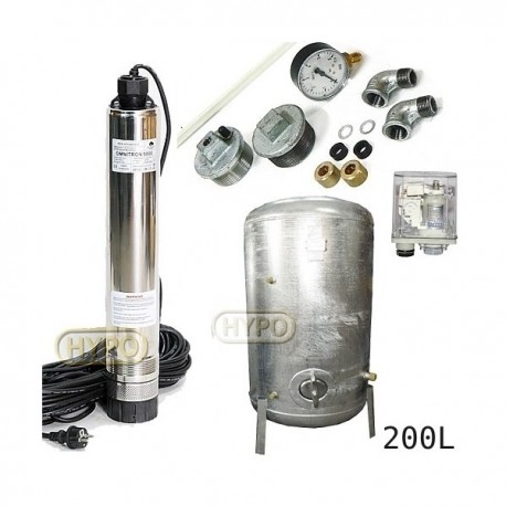 Zestaw pompa OMNITRON5000 230V OMNIGENA zbiornik ocynkowany HYDRO-VACUUM 200L pionowy