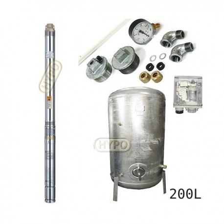 Zestaw pompa 3B-33 230V OMNIGENA zbiornik ocynkowany HYDRO-VACUUM 200L pionowy 3B33