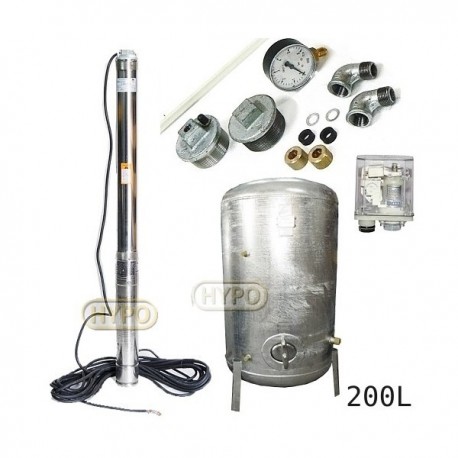 Zestaw pompa 3,5SC3/19 400V OMNIGENA zbiornik ocynkowany HYDRO-VACUUM 200L pionowy 3,5SC3-19