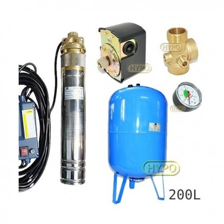 Zestaw pompa 4SKM100 IBO 230V zbiornik 200L pionowy