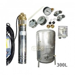 Zestaw pompa 4SKM150 230V IBO zbiornik ocynkowany HYDRO-VACUUM 300L pionowy