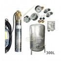 Zestaw pompa 4SKM150 230V IBO zbiornik ocynkowany HYDRO-VACUUM 300L pionowy