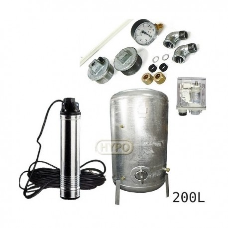 Zestaw pompa TM10 230V Leader zbiornik ocynkowany HYDRO-VACUUM 200L pionowy
