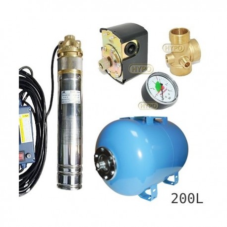 Zestaw pompa 4SKM150 230V IBO zbiornik 200L poziomy