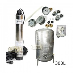 Zestaw pompa OMNITRON5000 230V OMNIGENA zbiornik ocynkowany HYDRO-VACUUM 300L pionowy
