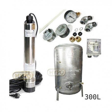 Zestaw pompa OMNITRON5000 230V OMNIGENA zbiornik ocynkowany HYDRO-VACUUM 300L pionowy
