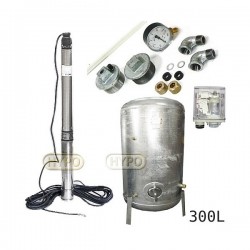 Zestaw pompa 3,5SCM3/18 230V IBO zbiornik ocynkowany HYDRO-VACUUM 300L pionowy